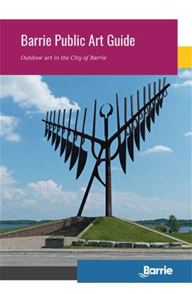 Cover image of the Barrie public art guide for 2019 featuring the 